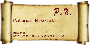 Patonai Nikolett névjegykártya